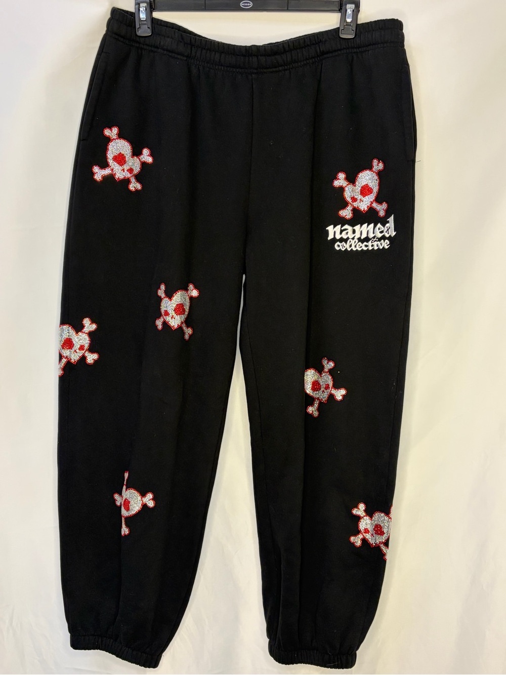 Named Collective Black Red Skull Joggers Y2K Grunge Streetwear